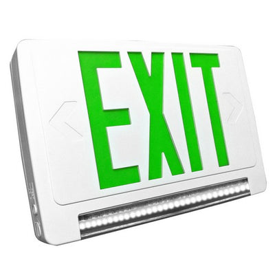 Morris Products Light Pipe Exit and Emergency LED Combo Sign Green  