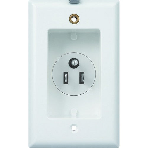 Morris Products Single Gang Recessed Plug With Wall Plate   