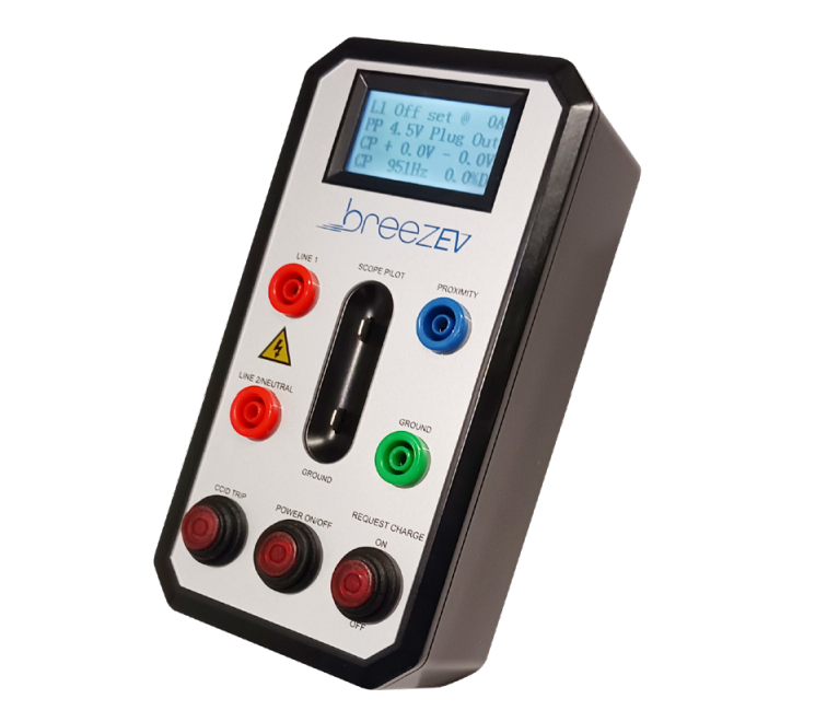 EVC-L2-ACC-TESTER-J1772 BreezEV Level 2 EV Charger Tester – Green