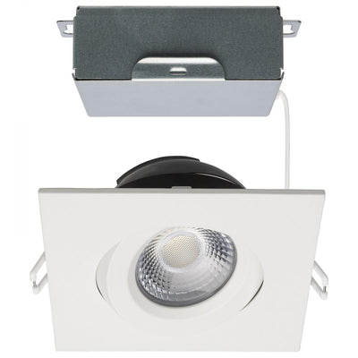 Satco 4 Inch 12 Watt Square LED Architectural Gimbal Downlight Fixture Selectable White 