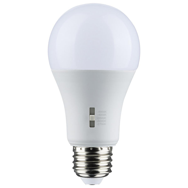 Satco 14 Watt LED Dimmable A19 Color Selectable E26 Light Bulb 2700/3000/3500/4000/5000K Selectable  