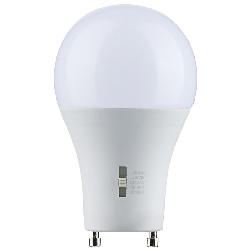 Satco 14 Watt LED Dimmable A19 Color Selectable GU24 Light Bulb 2700/3000/3500/4000/5000K Selectable  