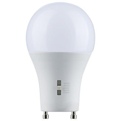 Satco 8.8 Watt LED Dimmable A19 Color Selectable GU24 Light Bulb 2700/3000/3500/4000/5000K Selectable  