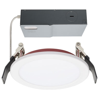 Satco 4 Inch 10 Watt LED 120V Fire Rated Flat Lens Downlight 2700/3000/3500/4000/5000K Selectable White 