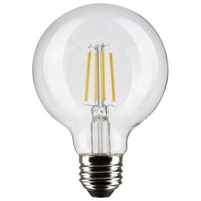Satco 4.5 Watt Clear LED G25 Globe Filament 90 CRI Light Bulb 2700K Warm White  
