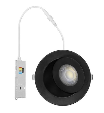 Sylvania Lighting 3 Inch 7 Watt LED Selectable Black Gimbal Downlight 2700/3000/3500/4000/5000K   