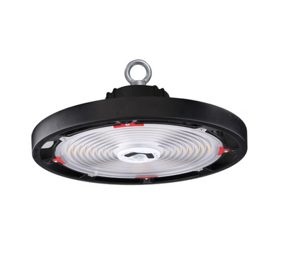Keystone Technologies 100/150/200W Watt and Color Select 120-277V Round LED XFit High Bay Fixture 3000/4000/5000K Selectable Black 