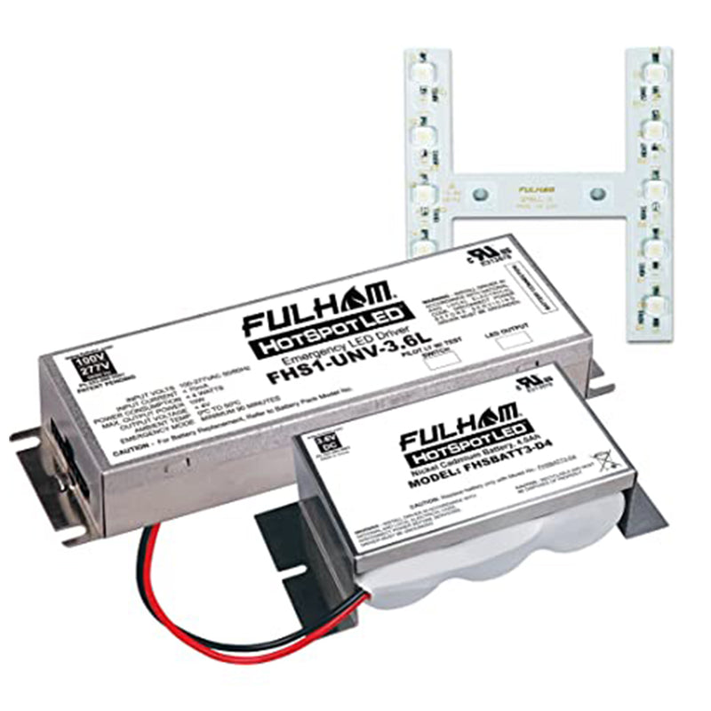 Fulham 8 Watt 1000 Lumen 120-277V Linear LED Emergency Backup Lighting Kit 90 Minutes  