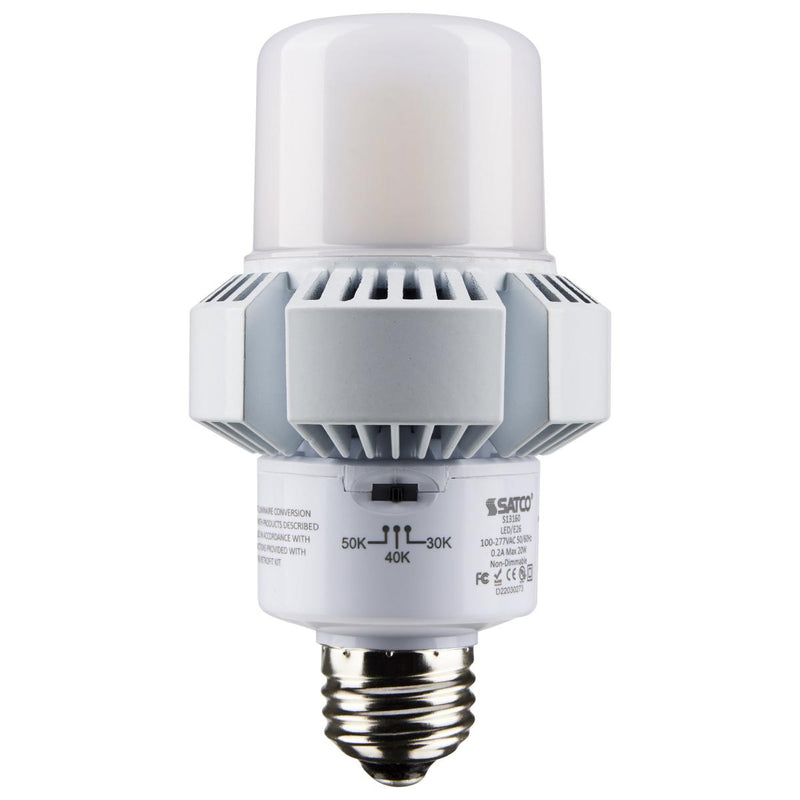 Satco 20 Watt A-Plus 23 LED E26 Base Selectable Bulb 3000/4000/5000K Selectable  