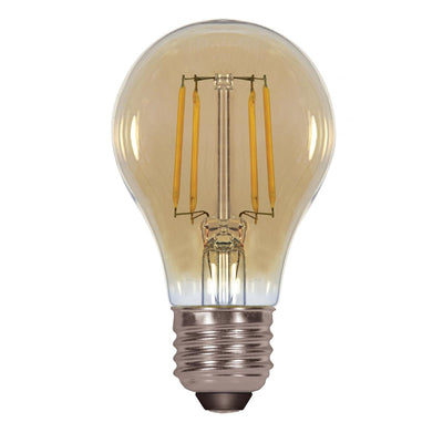 Satco 4.5 Watt Amber LED A19 Filament Bulb 380 Lumens 2200K Super Warm White  