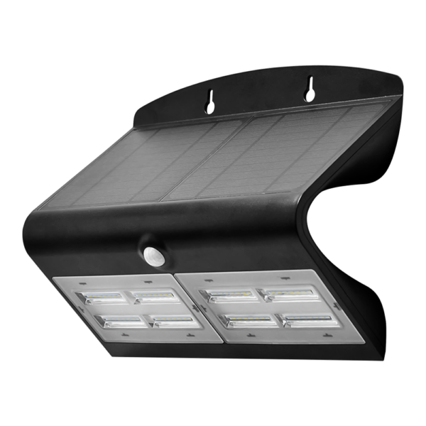 Soltech Vios Outdoor Integrated Wall Solar LED Light 6.8W 800lm Inteligent 3 Mode Motion Sensor Light IP65 Waterproof Rechargeable Batteries for