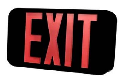 Morris Products Emergency Battery Backup LED Universal Mount Black Exit Sign Red  