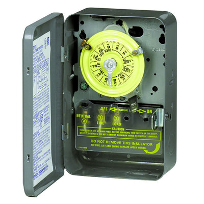 Intermatic T101 Indoor Metal Single Pole Mechanical Timer Switch   