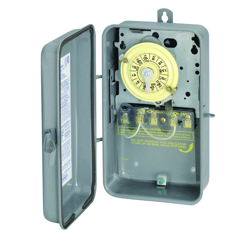 Intermatic T104R Indoor/Outdoor Metal Double Pole Mechanical Timer Switch   