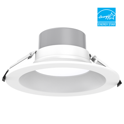 EiKO 8 Inch 15/20/25/30/35 Wattage Selectable Triac and 0-10V Dimmable LED Commercial Downlight Retrofit Color Selectable 2700/3000/3500/4000/5000K