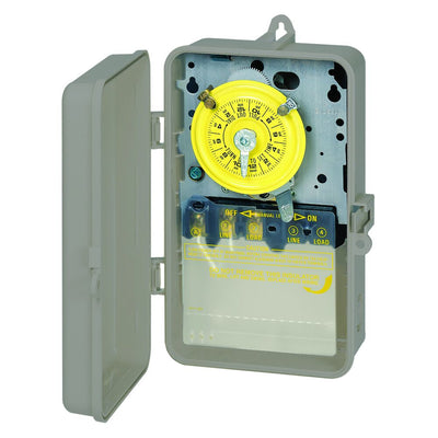 Intermatic T101P Indoor/Outdoor Plastic Single Pole Mechanical Timer Switch   