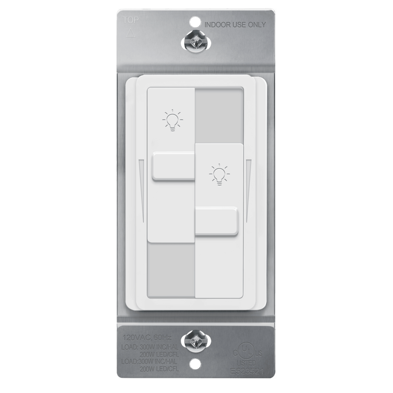 Enerlites 2 Single Pole Dual 120V Slide LED Dimmer