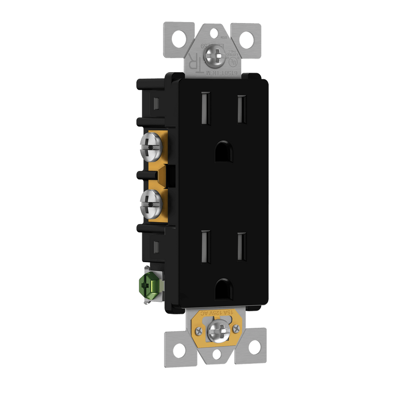 Enerlites 15A Matte Tamper Resistant Self Grounding Duplex Decorator Receptacle