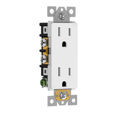 Enerlites 15A Matte Tamper Resistant Self Grounding Duplex Decorator Receptacle