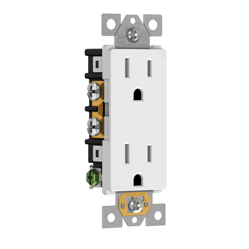 Enerlites 15A Matte Tamper Resistant Self Grounding Duplex Decorator Receptacle