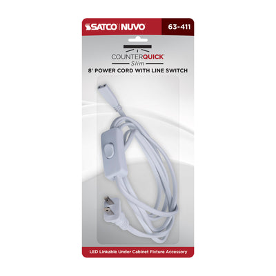 Satco 8 Foot Line Switch and Power Cord for Satco|Nuvo CounterQuick Slim Series