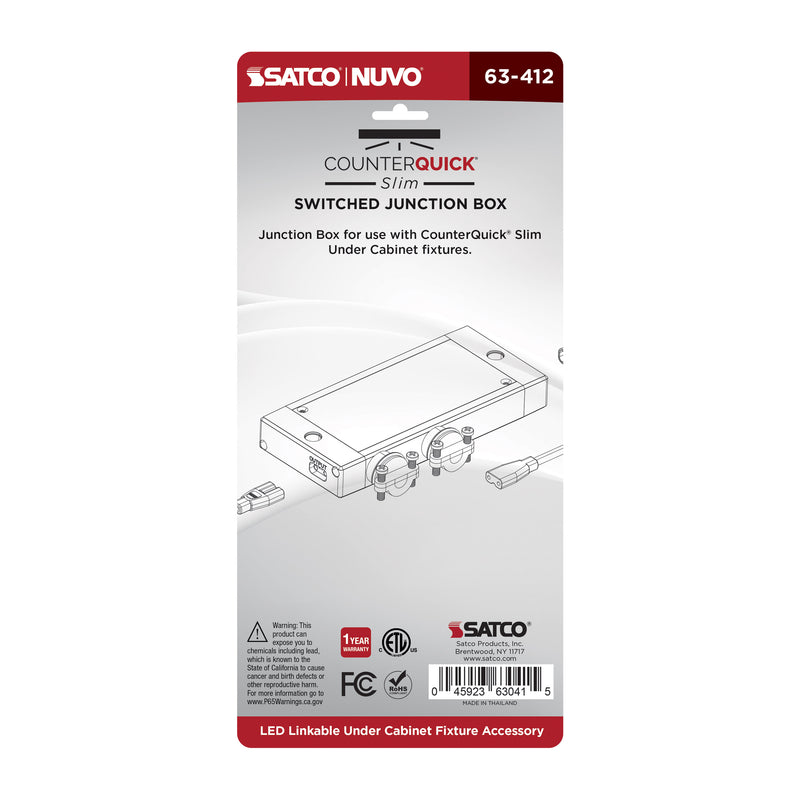 Satco Junction Box With Switch for Satco|Nuvo CounterQuick Slim Series