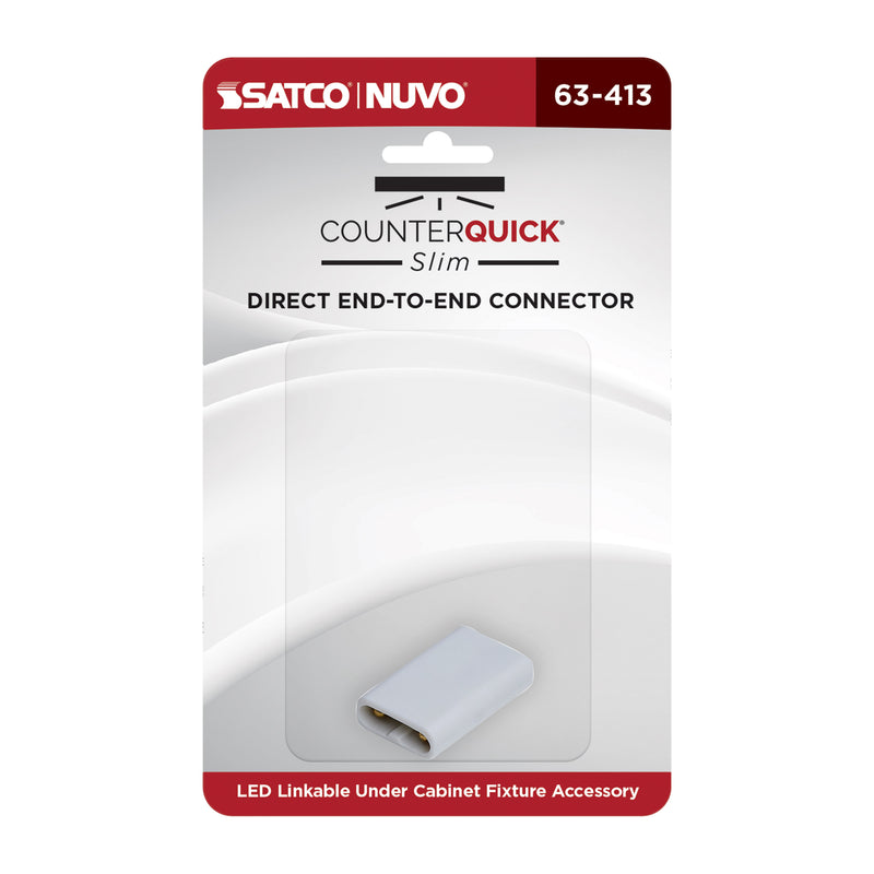 Satco Direct End-To-End Connector for Satco|Nuvo CounterQuick Slim Series (2-PK)