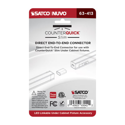 Satco Direct End-To-End Connector for Satco|Nuvo CounterQuick Slim Series (2-PK)