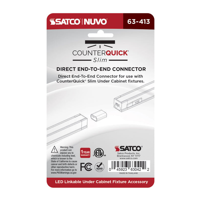 Satco Direct End-To-End Connector for Satco|Nuvo CounterQuick Slim Series (2-PK)