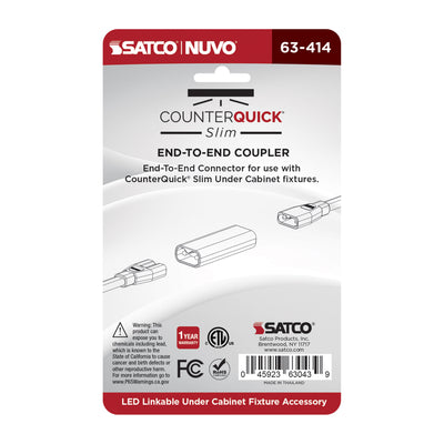Satco End-To-End Cable Coupler for Satco|Nuvo CounterQuick Slim Series