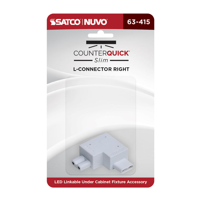 Satco Right Angle L-Connector for Satco|Nuvo CounterQuick Slim Series