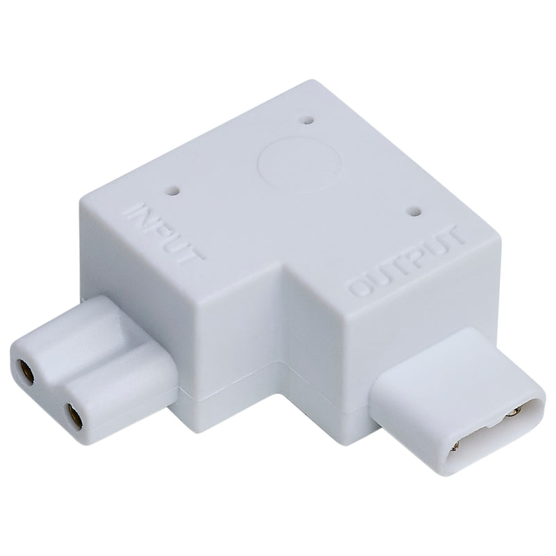 Satco Right Angle L-Connector for Satco|Nuvo CounterQuick Slim Series White