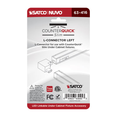 Satco Left Angle L-Connector for Satco|Nuvo CounterQuick Slim Series