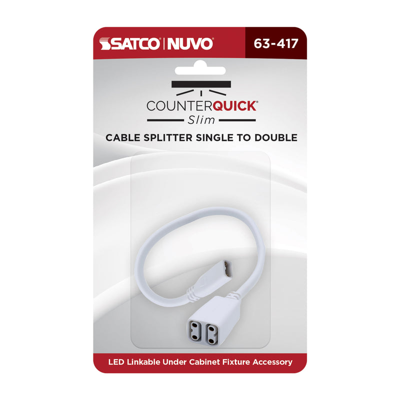 Satco Cable Splitter Single to Double for Satco|Nuvo CounterQuick Slim Series