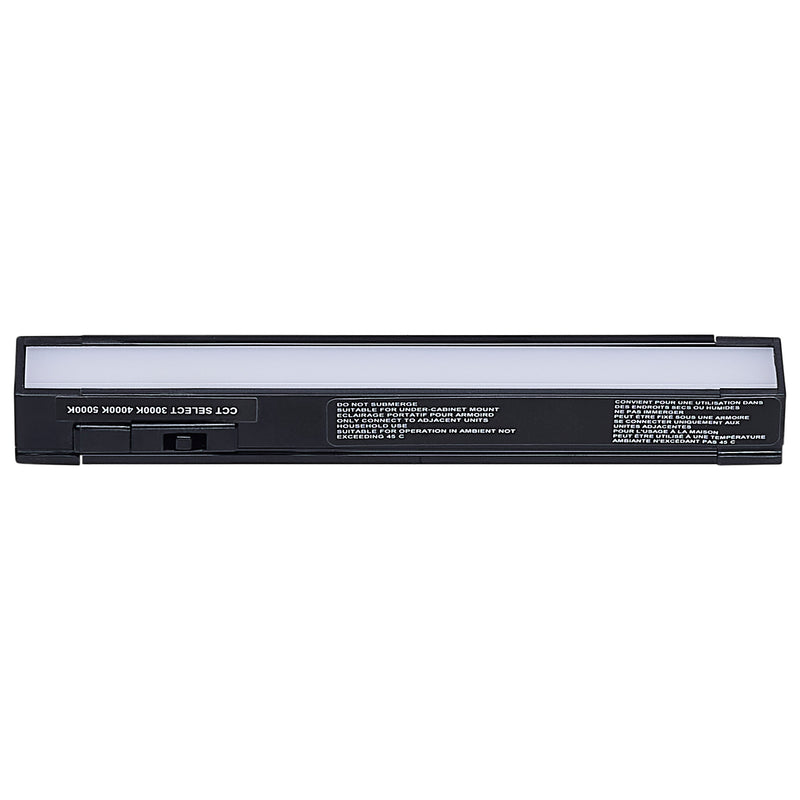 Satco 6 Inch 2 Watt Counterquick Slim Linkable LED Undercabinet CCT Selectable Black Selectable