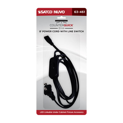 Satco 8 Foot Line Switch and Power Cord for Satco|Nuvo CounterQuick Slim Series
