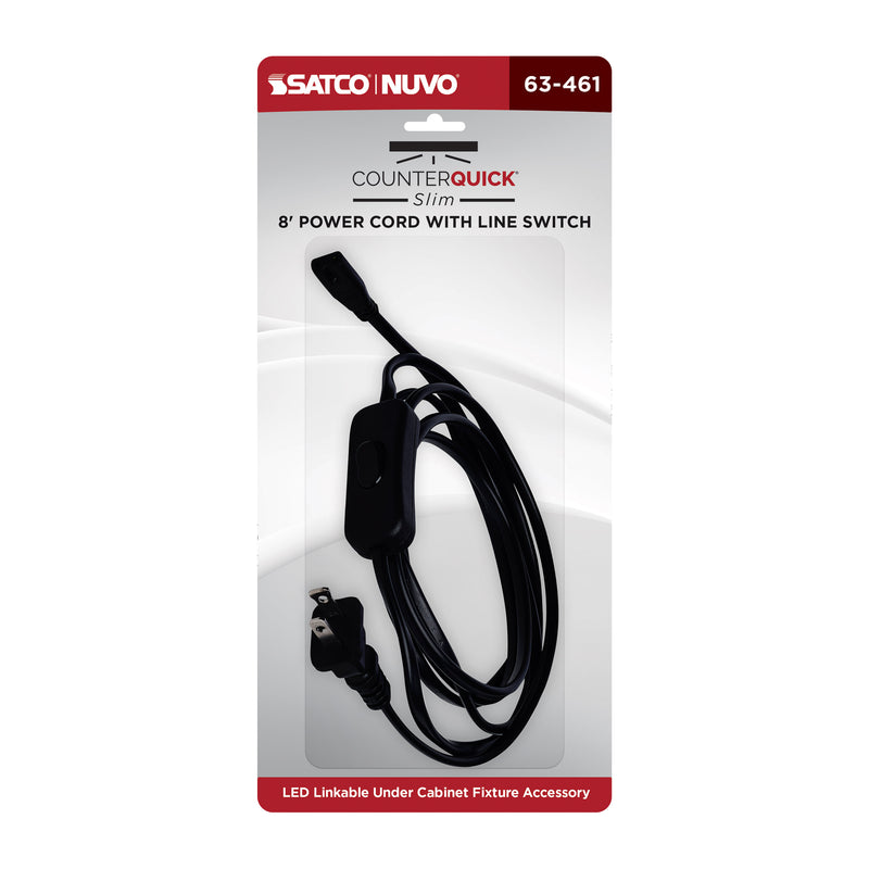 Satco 8 Foot Line Switch and Power Cord for Satco|Nuvo CounterQuick Slim Series