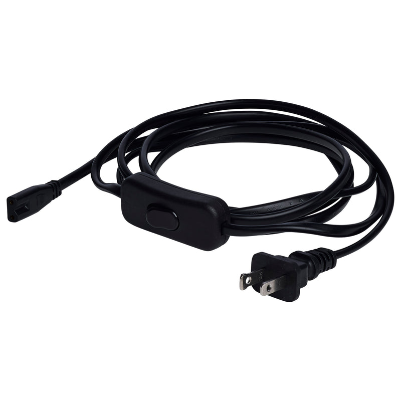Satco 8 Foot Line Switch and Power Cord for Satco|Nuvo CounterQuick Slim Series Black