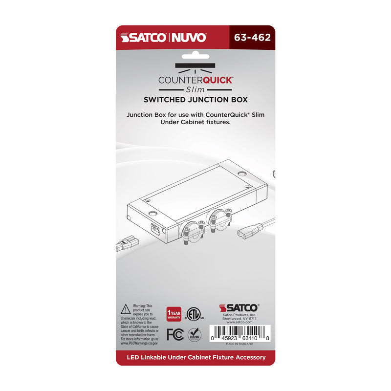 Satco Junction Box With Switch for Satco|Nuvo CounterQuick Slim Series