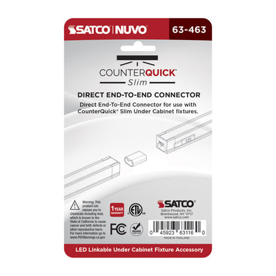 Satco Direct End-To-End Connector for Satco|Nuvo CounterQuick Slim Series (2-PK)