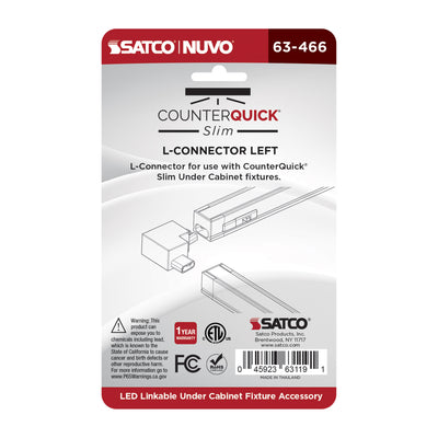 Satco Left Angle L-Connector for Satco|Nuvo CounterQuick Slim Series
