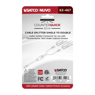 Satco Cable Splitter Single to Double for Satco|Nuvo CounterQuick Slim Series