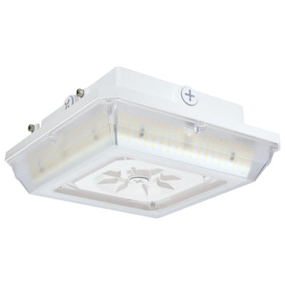 Satco 20/30/45 Watt LED Wide Beam Canopy Light Fixture 30/40/50K Selectable White 