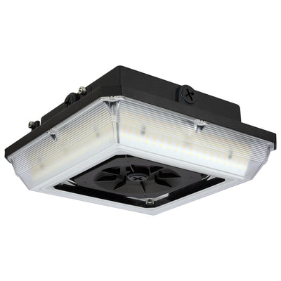 Satco 20/30/45 Watt LED Wide Beam Canopy Light Fixture 3000/4000/5000K Selectable Bronze 