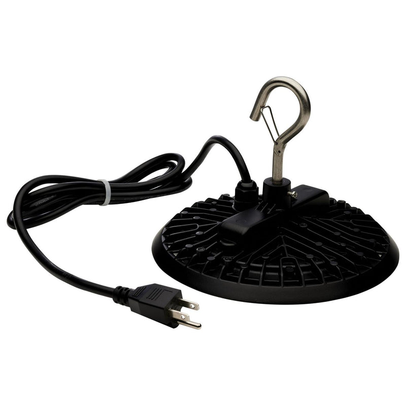 Satco 8 Inch 60 Watt Round LED Hi-Pro Shop Light Fixture - 6 Foot Cord and Plug Included   