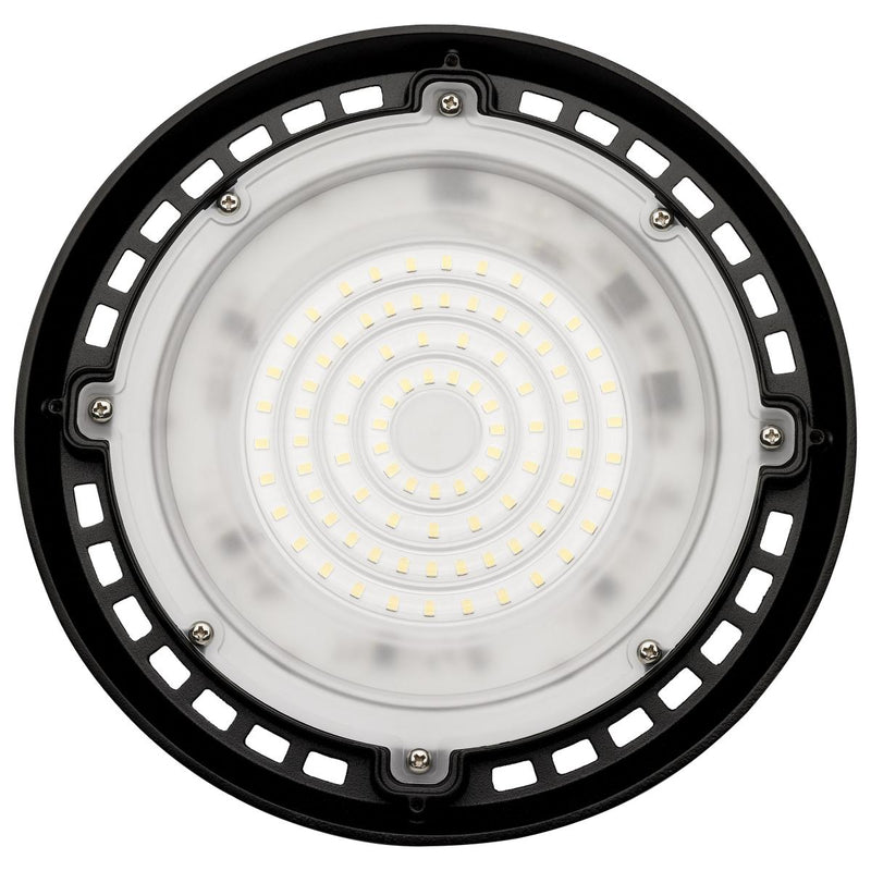 Satco 8 Inch 60 Watt Round LED Hi-Pro Shop Light Fixture - 6 Foot Cord and Plug Included   