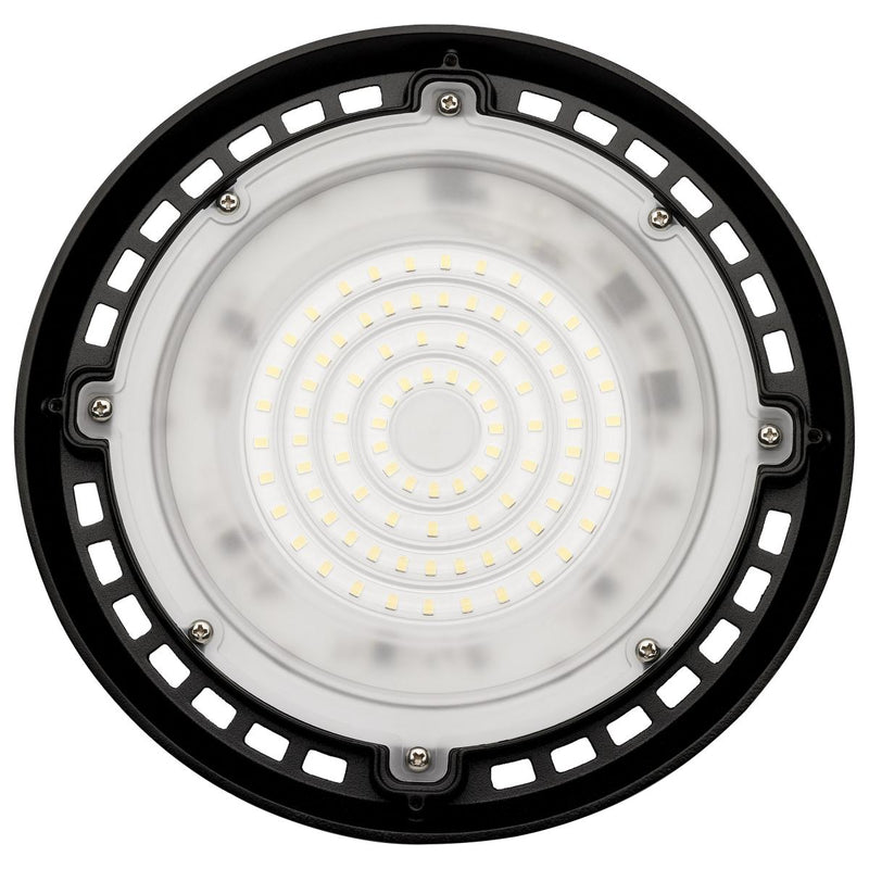 Satco 8 Inch 80 Watt Round LED Hi-Pro Shop Light Fixture - 6 Foot Cord and Plug Included   