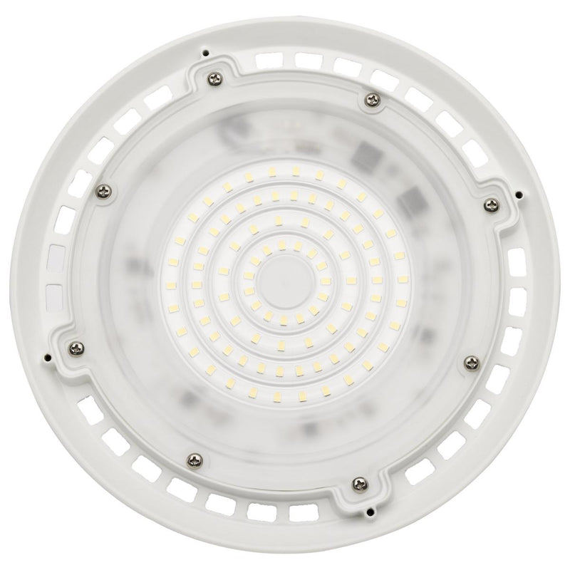 Satco 8 Inch 60 Watt Round LED Hi-Pro Shop Light Fixture - 6 Foot Cord and Plug Included   