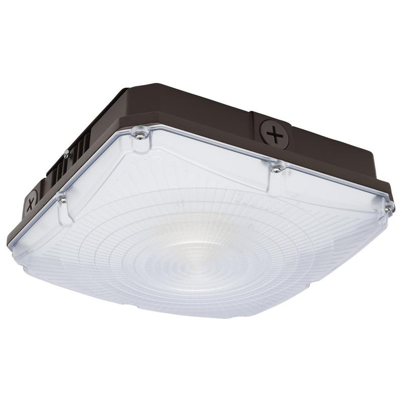 Satco 25/30/40 Watt Selectable 120-277V LED Integrated Microwave Sensor Canopy Light Fixture 3000/4000/5000K