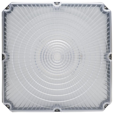 Satco 45/60/70 Watt Selectable 120-277V LED Integrated Microwave Sensor Canopy Light Fixture 3000/4000/5000K